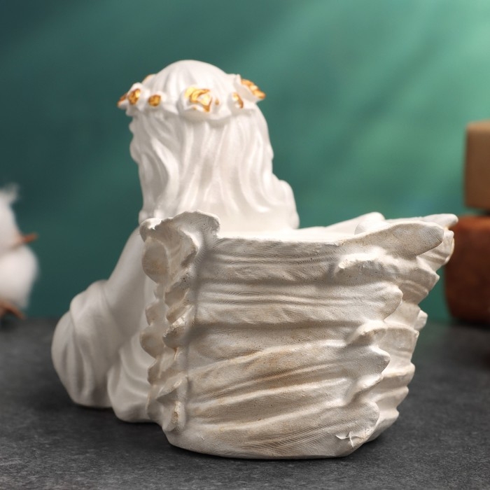 Подсвечник Подсвечник "Молящийся ангел" 10,5х7,5х9см, перламутровый