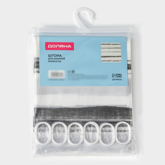 Штора для ванны Доляна &laquo;Лайн&raquo;, 180&times;180 см, EVA