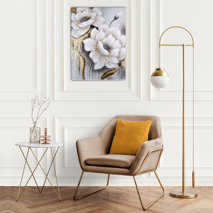 Картина по номерам &laquo;Белые цветы&raquo;, 13 цветов, с поталью, 40 &times; 50 см