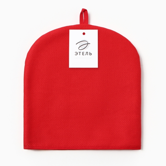 Новый год.Грелка на чайник Этель Home collection red 28х28см, 61%лён, 39%хл