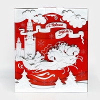 "Коробка большая подарочная "Резная". Набор конфет 1000гр + Конструктор Полесье Зоопарк 117 элементо