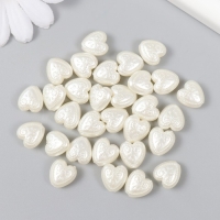 Бусины для творчества пластик "Жемчужные сердца с узорами" набор 30 шт 0,5х1,1х1,2 см Бусины для творчества пластик "Жемчужные сердца с узорами" набор 30 шт 0,5х1,1х1,2 см