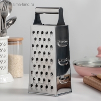 Тёрка четырёхгранная Доляна «Металлик», 10×7,5×23,5 см, цвет хромированный Тёрка четырёхгранная Доляна «Металлик», 10×7,5×23,5 см, цвет хромированный