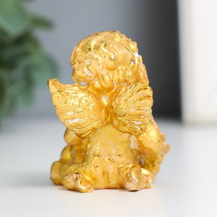 Сувенир полистоун Сувенир полистоун "Ангел с сердцем" золото МИКС 4,5х4,5х5,7 см