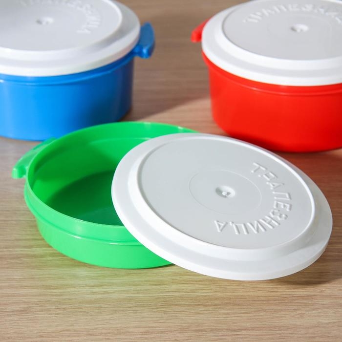 Набор пищевых контейнеров &laquo;Трапезница&raquo;, 3 шт: 0,6 л,1 л, 1 л, цвет микс