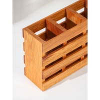 Подставка для столовых приборов Adelica, с тремя секциями, 19&times;7&times;14 см, дуб