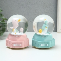 Сувенир полистоун водяной шар музыка, свет "Морской львенок" МИКС 8х8х12 см