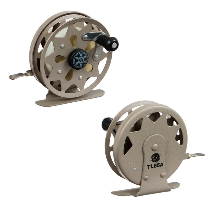 Катушка инерционная, металл, 2 подшипника, диаметр 6.5 см, цвет коричневый, TL65A