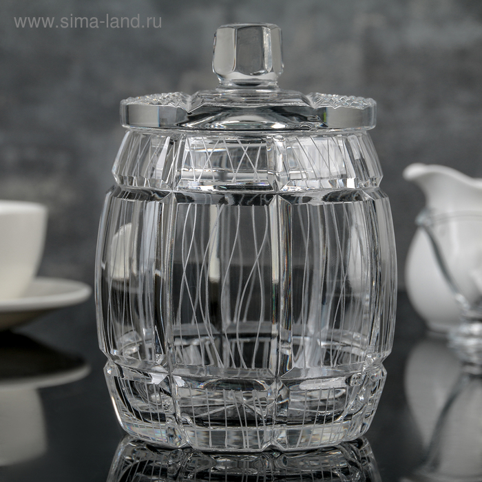 Ёмкость хрустальная для мёда с крышкой, d=11.2 см Ёмкость хрустальная для мёда с крышкой, d=11.2 см