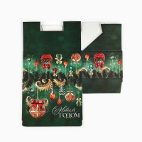 Новый год. Коробка подарочная новогодняя складная &laquo;Новогодние шары&raquo;, 22 х 15 х 10 см, Новый год