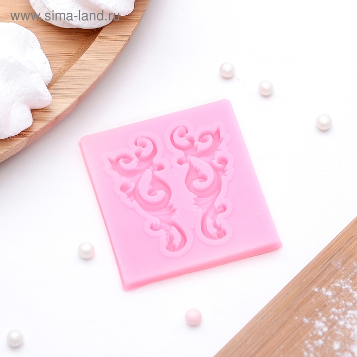 Молд Доляна &laquo;Лепнина&raquo;, силикон, 5&times;5,5 см, цвет розовый
