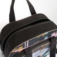 Чемодан малый с сумкой "Краски", отдел на молнии, наружный карман, цвет серый