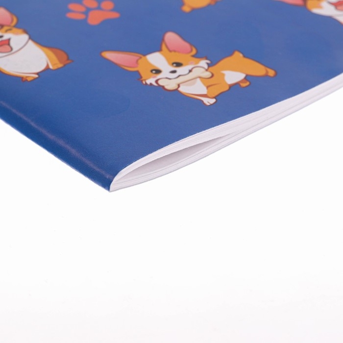 Альбом для рисования А4, 32 листа на скрепке "Корги", обложка мелованная бумага 120 г/м&sup2;, внутренний блок офсет 100 г/м&sup2;