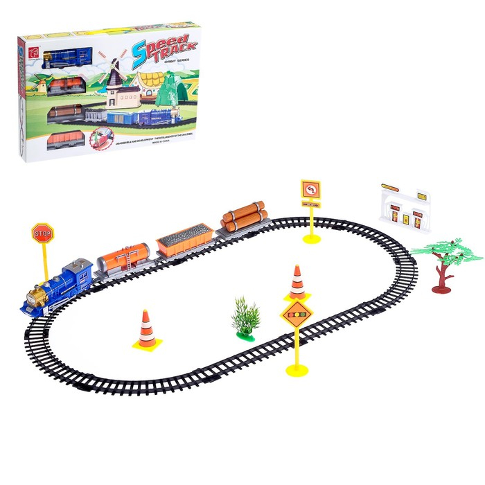 Железная дорога «Паровоз», работает от батареек, МИКС Железная дорога «Паровоз», работает от батареек, МИКС