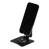 Подставка для телефона, регулируемая, складная, поворот на 360&deg;, металл, чёрная