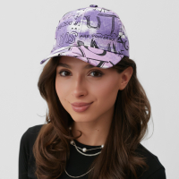 Кепка MINAKU с надписями, цвет сиреневый, р-р 58 Кепка MINAKU с надписями, цвет сиреневый, р-р 58
