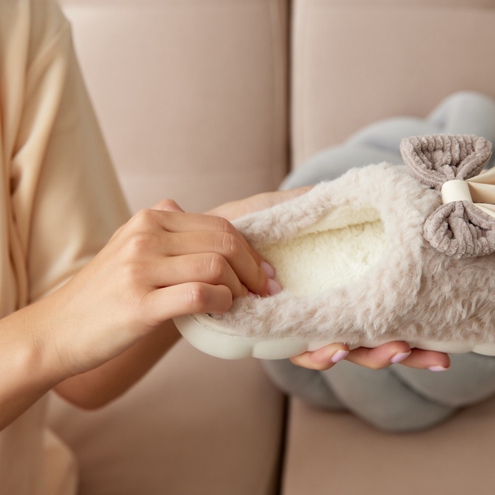 Тапочки женские, размер 40-41, цвет коричневый Тапочки женские, размер 40-41, цвет коричневый