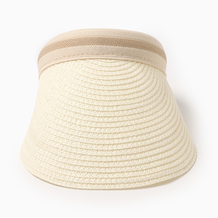 Козырёк женский плетёный MINAKU цвет молочный, р-р  56-58