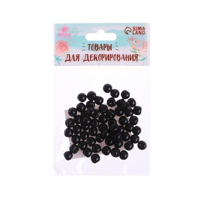 Глаза пришивные, набор 32 шт., размер 1 шт. &mdash; 1,2 см, цвет чёрный