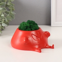 Кашпо бетонное "Злобный смех" со мхом 6,5*12,5см красный (мох зеленый стабилизированный) Кашпо бетонное "Злобный смех" со мхом 6,5*12,5см красный (мох зеленый стабилизированный)
