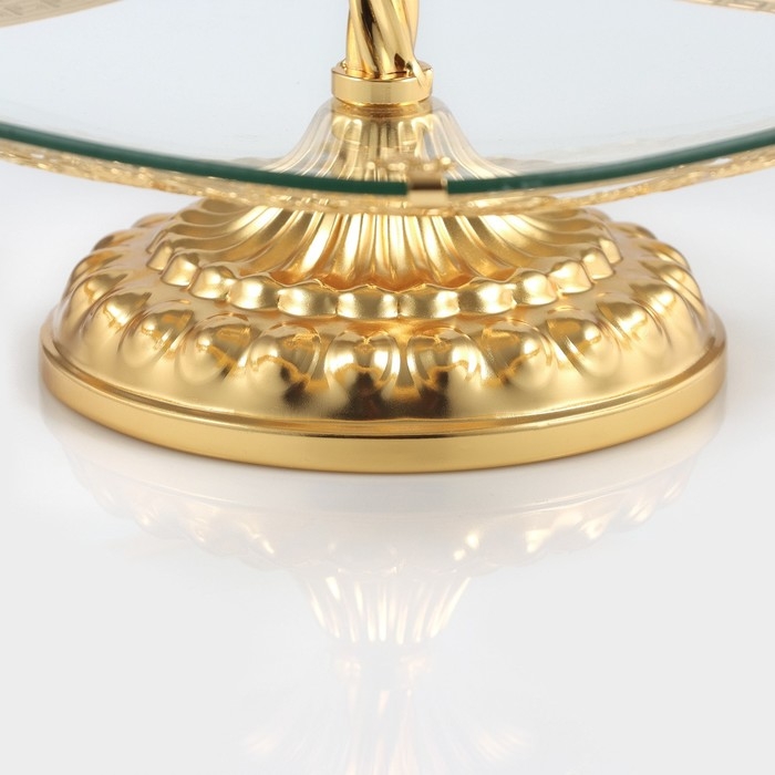 Подставка для десертов 2-х ярусная «Расцвет», d=29/41 см, цвет металла золотой Подставка для десертов 2-х ярусная «Расцвет», d=29/41 см, цвет металла золотой