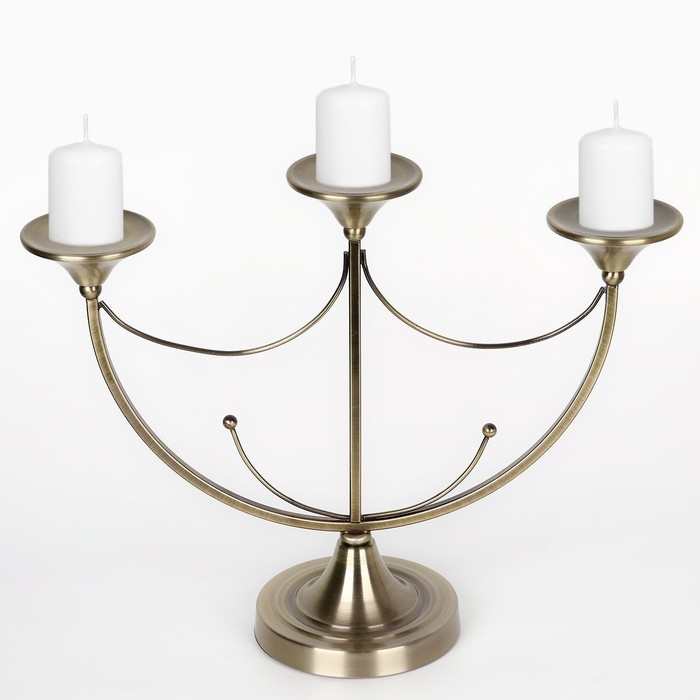 Подсвечник металл &laquo;Герцог&raquo;, на 3 свечи, 44 х 14 х 24 см