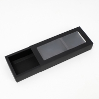 Коробка складня, пенал, с окном, черная, 27 х 12 х 5 см Коробка складня, пенал, с окном, черная, 27 х 12 х 5 см