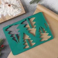 Форма для вырезания печенья новогодняя Доляна «Ёлочка», 28×19 см, цвет зелёный Форма для вырезания печенья новогодняя Доляна «Ёлочка», 28×19 см, цвет зелёный