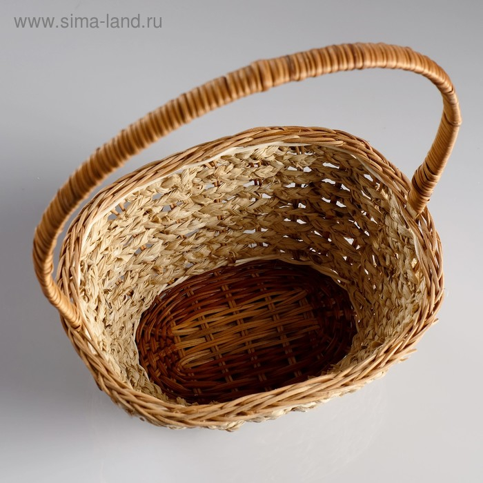 Набор корзин, 3 шт, 24&times;27&times;12/34 см, 20&times;24&times;11/33 см, 16&times;21&times;10/28 см, бамбук, кукуруза