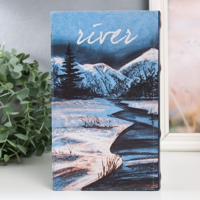 Сейф-книга дерево кожзам Сейф-книга дерево кожзам "Река в горах" 21х13х5 см