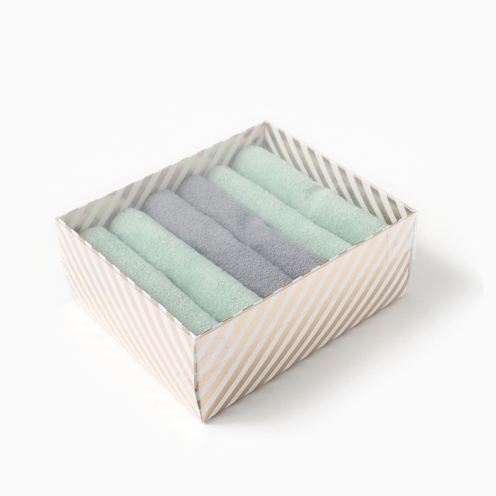 Набор махровых полотенец Этель Mint 30х30 см - 6 шт, 100% хлопок