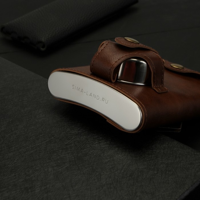 Фляжка со складной стопкой в чехле &laquo;На верном пути&raquo;, 240 мл / 75 мл