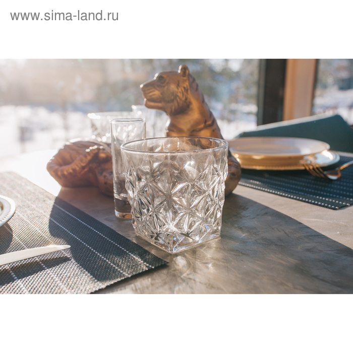 Набор стаканов стеклянных для виски «Рокс», 2 предмета: 350 мл, 9,6×9 см Набор стаканов стеклянных для виски «Рокс», 2 предмета: 350 мл, 9,6×9 см