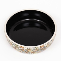 Миска керамическая "Графичная Собаки" 300мл, 12 х 3,5 см, бежево-черная Миска керамическая "Графичная Собаки" 300мл, 12 х 3,5 см, бежево-черная