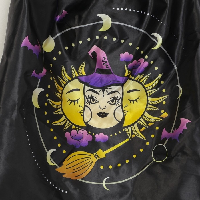 Карнавальный набор &laquo;Лунная ведьма&raquo;, плащ 70 см, шляпа, перчатки, палочка