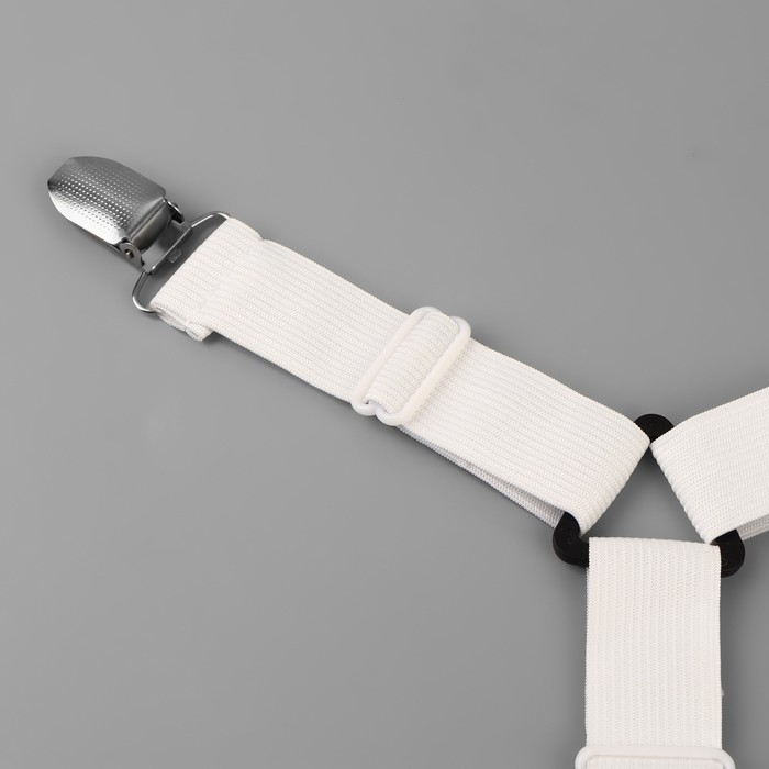 Зажимы на резинке, с регуляторами, на 4 угла, 2 &times; 240 см, цвет белый