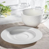 Чайная пара фарфоровая Wilmax &laquo;Юлия Высоцкая&raquo;, 2 предмета: чашка 240 мл, блюдце, цвет белый