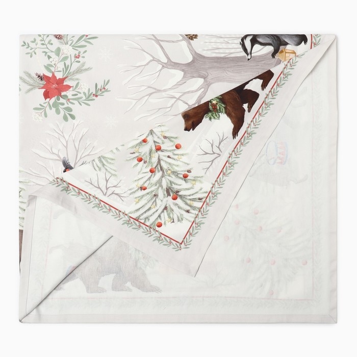 Набор столовый "Новогоднее чудо" скат.150х220см +/-3см с ВГМО, салф.40х40см-12 шт, 100%хл