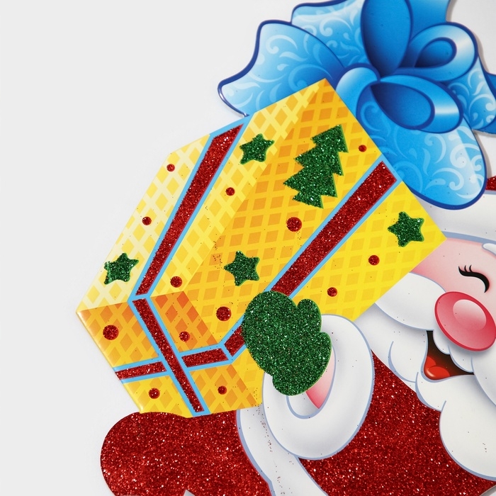 Декоративное украшение (подставка) Декоративное украшение (подставка) "Дед мороз с подарком" 33х25,5 см