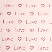 Пленка для цветов матовая, "Love", 0,57х10м, розовый