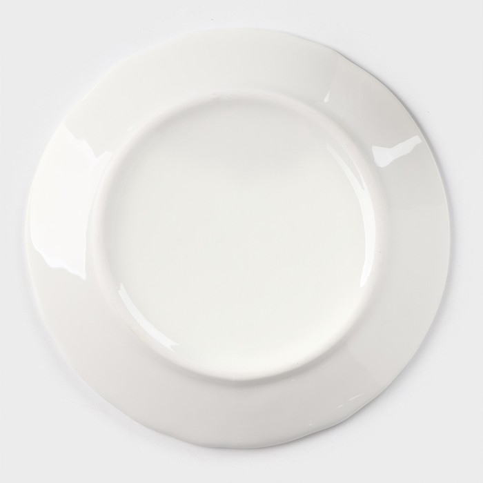 Чайная пара керамическая &laquo;Роскошь&raquo;, 3 предмета: кружка 200 мл, блюдце d=15 см, ложка h=13 см, цвет белый