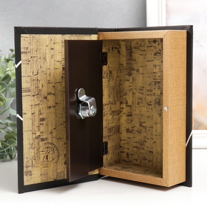 Сейф-книга дерево кожзам Сейф-книга дерево кожзам "Home. Дизайн" чёрная 21х13х5 см