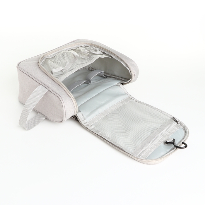 Косметичка-несессер на молнии, цвет серый