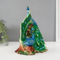 Сувенир полистоун "Два зелёных павлина" стразы 25,5х14х24 см