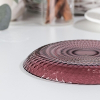 Тарелка десертная стеклянная &laquo;Идиллия&raquo;, d=19 см, цвет лиловый