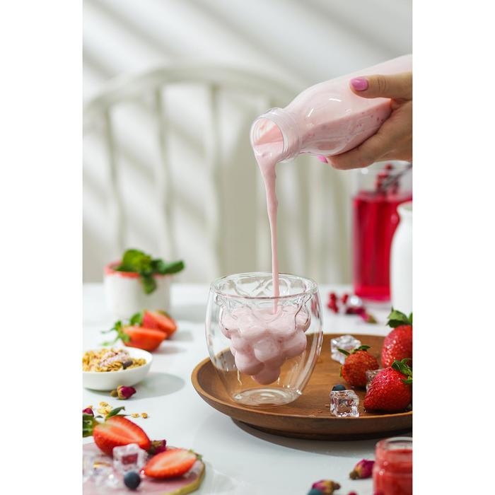 Стакан стеклянный с двойными стенками Magistro &laquo;Дуо. Виноград&raquo;, 200 мл, 8,5&times;9 см