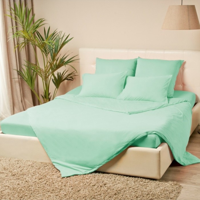 Простыня на резинке &laquo;Купу-купу&raquo;, 160х200х20 см, ментол, трикотаж