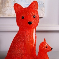 Светодиодная фигура &laquo;Лиса с лисёнком&raquo; 24 &times; 35 &times; 19 см, акрил, 40 LED, 220 В, свечение белое