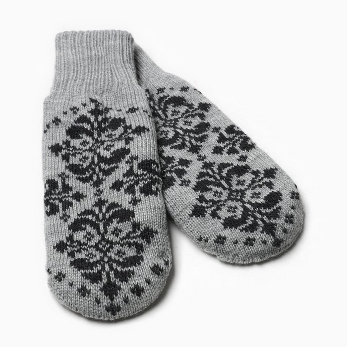 Варежки женские, цвет светло-серый, размер 18 Варежки женские, цвет светло-серый, размер 18