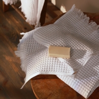 Полотенце вафельное SL HOME: Boho "Блан де Блан" 100х180 см, 100% хлопок, 300 г/м2 Полотенце вафельное SL HOME: Boho "Блан де Блан" 100х180 см, 100% хлопок, 300 г/м2